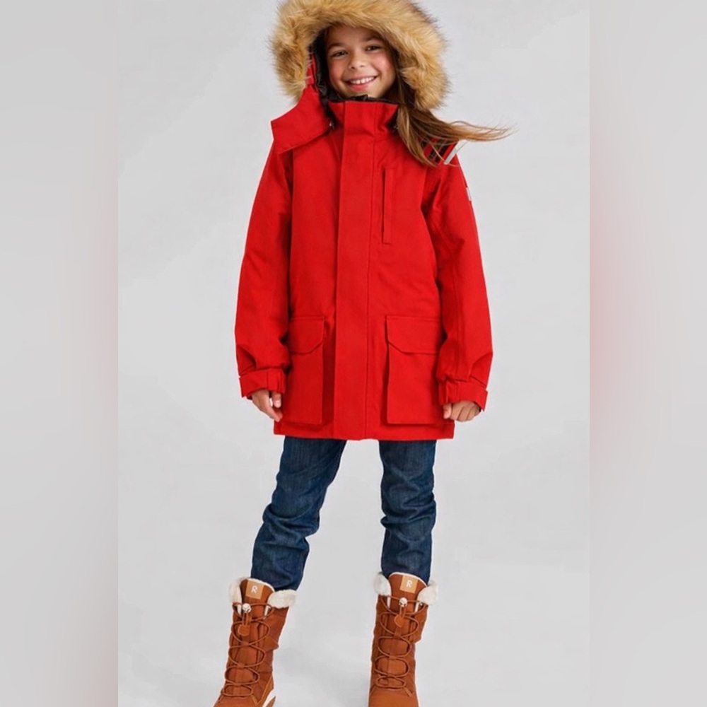 Red Hooded Parka Jacket